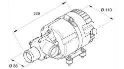 Насос жидкостный 24В Flowtronic 6000 SC, с крепежем, HYDRONIC L-II
