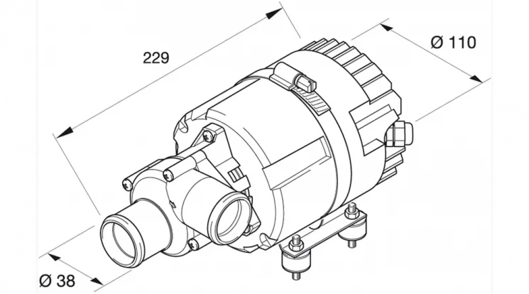Насос жидкостный 24В Flowtronic 6000 SC, с крепежем, HYDRONIC L-II купить в Уфе