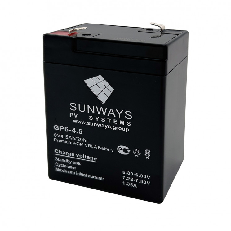 Аккумуляторная батарея SUNWAYS GP 6-4.5 купить в Уфе