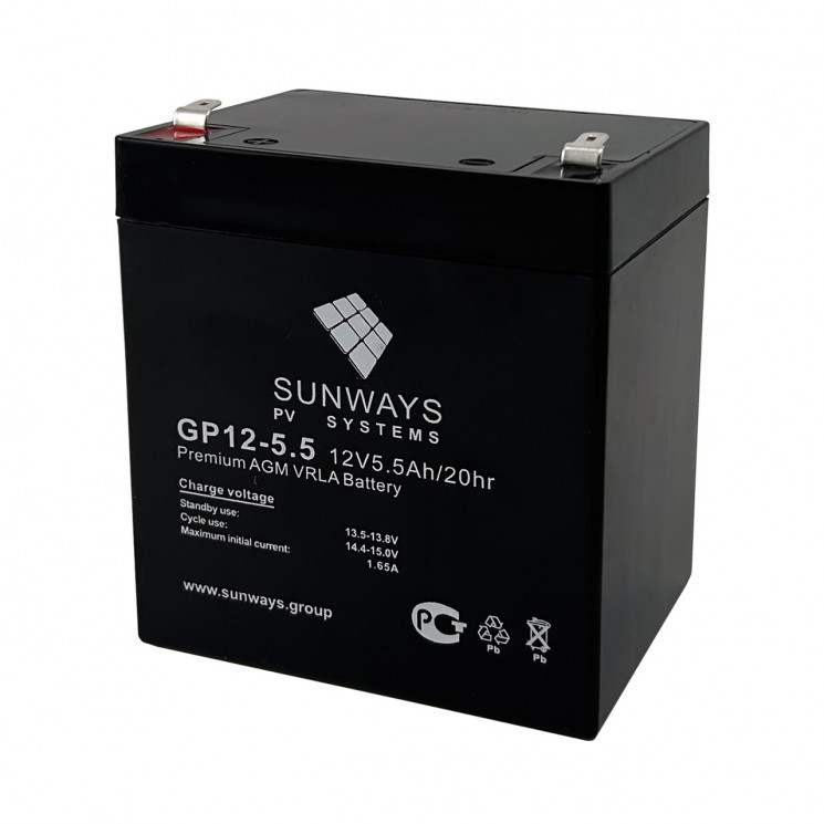Аккумуляторная батарея SUNWAYS GP 12-5.5 купить в Уфе